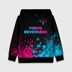 Толстовка-худи детская Tokyo Revengers - neon gradient: символ сверху, цвет: 3D-черный