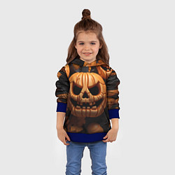 Толстовка-худи детская Pumpkin Halloween, цвет: 3D-синий — фото 2