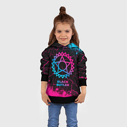 Толстовка-худи детская Black Butler - neon gradient, цвет: 3D-черный — фото 2