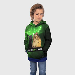 Толстовка-худи детская Mood - коты из ТикТок, цвет: 3D-синий — фото 2