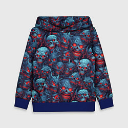 Толстовка-худи детская Monster skulls pattern, цвет: 3D-синий
