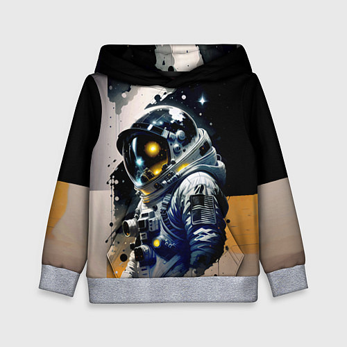 Детская толстовка Космонавт в скафандре - набросок / 3D-Меланж – фото 1