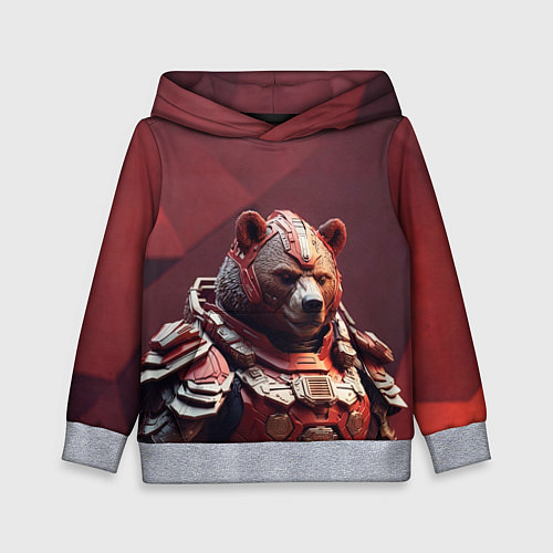 Детская толстовка Бронированный медведь / 3D-Меланж – фото 1