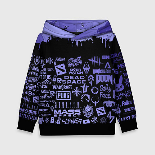 Детская толстовка Games pattern / 3D-Черный – фото 1
