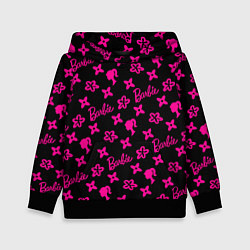Толстовка-худи детская Барби паттерн черно-розовый, цвет: 3D-черный