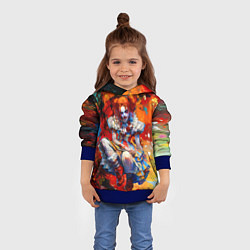 Толстовка-худи детская Клоун девушка, цвет: 3D-синий — фото 2