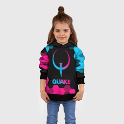 Толстовка-худи детская Quake - neon gradient, цвет: 3D-черный — фото 2