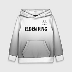 Толстовка-худи детская Elden Ring glitch на светлом фоне: символ сверху, цвет: 3D-белый