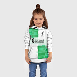 Толстовка-худи детская ФК Ливерпуль форма 2324 гостевая, цвет: 3D-белый — фото 2