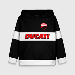 Толстовка-худи детская Ducati motors - черный, цвет: 3D-белый