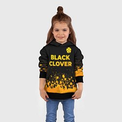 Толстовка-худи детская Black Clover - gold gradient: символ сверху, цвет: 3D-черный — фото 2