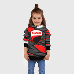 Толстовка-худи детская Ducati - red stripes, цвет: 3D-черный — фото 2