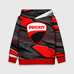 Толстовка-худи детская Ducati - red stripes, цвет: 3D-красный