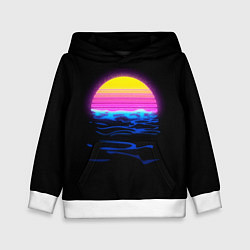 Толстовка-худи детская Неоновый закат - гранж, цвет: 3D-белый