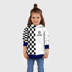 Толстовка-худи детская Астро шахматка, цвет: 3D-синий — фото 2