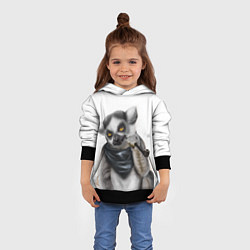 Толстовка-худи детская Лемур, цвет: 3D-черный — фото 2