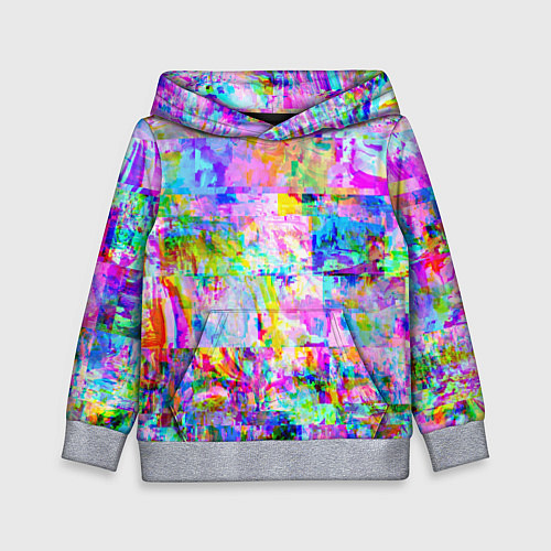 Детская толстовка Яркий неоновый абстрактный Glitch / 3D-Меланж – фото 1
