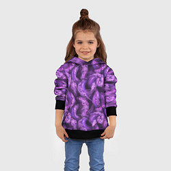 Толстовка-худи детская Фиолетовые щупальца и дым, цвет: 3D-черный — фото 2