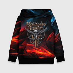 Толстовка-худи детская Baldurs Gate 3 logo, цвет: 3D-черный