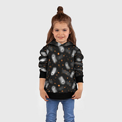 Толстовка-худи детская Милые привидения - паттерн, цвет: 3D-черный — фото 2