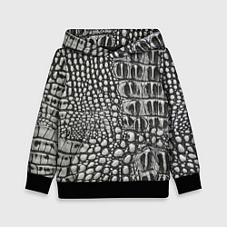 Толстовка-худи детская Кожа крокодила - текстура, цвет: 3D-черный