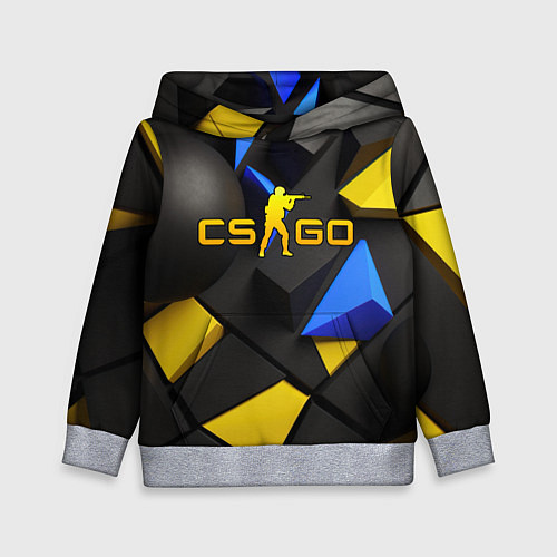 Детская толстовка CSGO blue yellow abstract / 3D-Меланж – фото 1