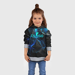 Толстовка-худи детская CSGO neon style logo, цвет: 3D-меланж — фото 2