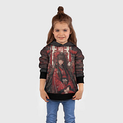 Толстовка-худи детская Девушка в юкате, цвет: 3D-черный — фото 2