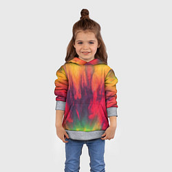 Толстовка-худи детская Огненный тай дай, цвет: 3D-меланж — фото 2
