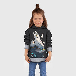 Толстовка-худи детская Филины и магия, цвет: 3D-меланж — фото 2