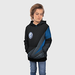 Толстовка-худи детская Фольцваген - синяя броня, цвет: 3D-черный — фото 2