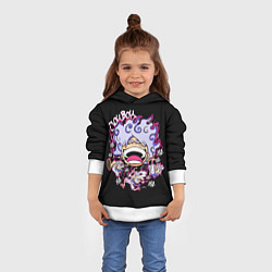 Толстовка-худи детская Веселый 5 Гир Луффи, цвет: 3D-белый — фото 2