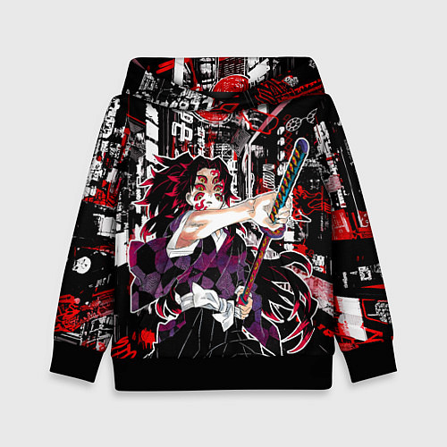 Детская толстовка Кокушибо высшая луна - Клинок демонов / 3D-Черный – фото 1