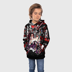 Толстовка-худи детская Кокушибо высшая луна - Клинок демонов, цвет: 3D-черный — фото 2