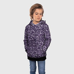 Толстовка-худи детская Фиолетовый паттерн узоры, цвет: 3D-черный — фото 2
