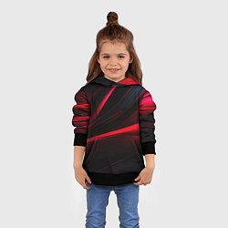 Толстовка-худи детская Red lighting black background, цвет: 3D-черный — фото 2