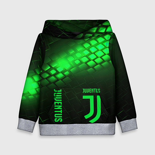 Детская толстовка Juventus green logo neon / 3D-Меланж – фото 1