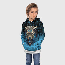 Толстовка-худи детская Скандинавский волк Фенрир, цвет: 3D-белый — фото 2