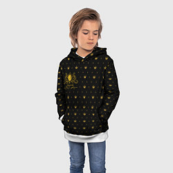 Толстовка-худи детская Королевский паттерн - Людмила, цвет: 3D-белый — фото 2