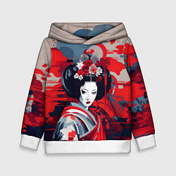 Толстовка-худи детская Geisha vector style, цвет: 3D-белый