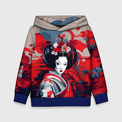 Толстовка-худи детская Geisha vector style, цвет: 3D-синий