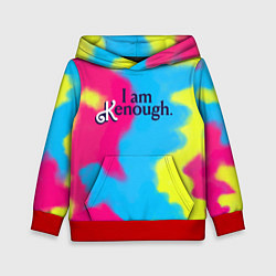 Толстовка-худи детская I Am Kenough Tie-Dye, цвет: 3D-красный