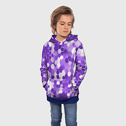Толстовка-худи детская Кибер Hexagon Фиолетовый, цвет: 3D-синий — фото 2