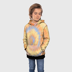 Толстовка-худи детская Tie-Dye дизайн, цвет: 3D-черный — фото 2