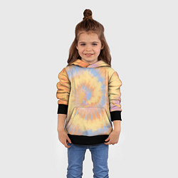 Толстовка-худи детская Tie-Dye дизайн, цвет: 3D-черный — фото 2