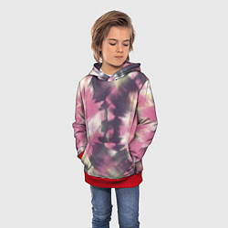 Толстовка-худи детская Tie-Dye дизайн, цвет: 3D-красный — фото 2