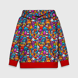 Толстовка-худи детская Маленькие монстрики, цвет: 3D-красный