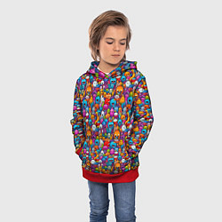 Толстовка-худи детская Маленькие монстрики, цвет: 3D-красный — фото 2