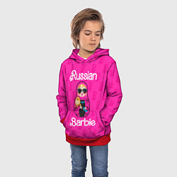Толстовка-худи детская Barbie russian, цвет: 3D-красный — фото 2