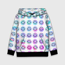 Толстовка-худи детская Smiley holographic, цвет: 3D-черный